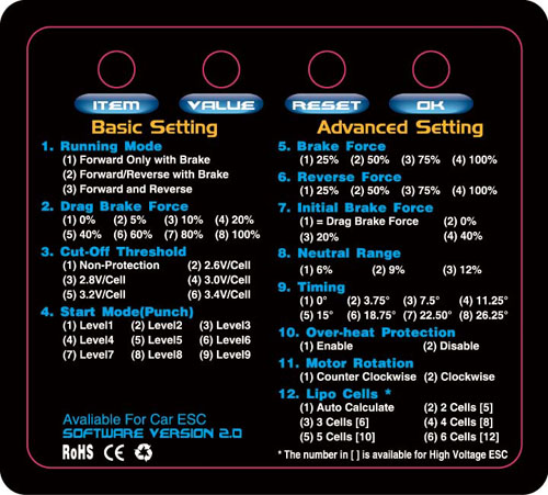 Hobbywing Program Card    -  2